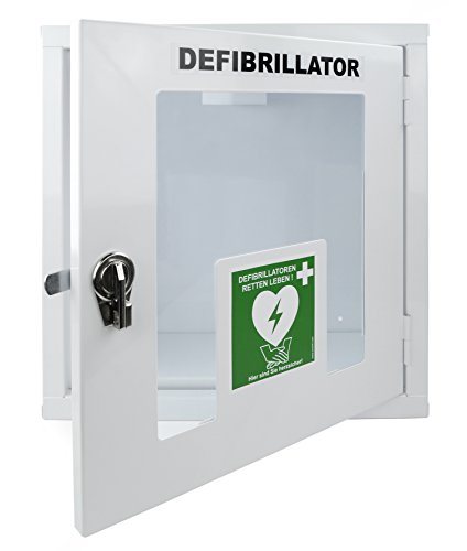 Medx5 (Actualizado a 2020) Cabina de pared metalica para todo tipo de desfibriladores DEA, con alarma (100dB), para uso en interiores, fabricada en Italia.