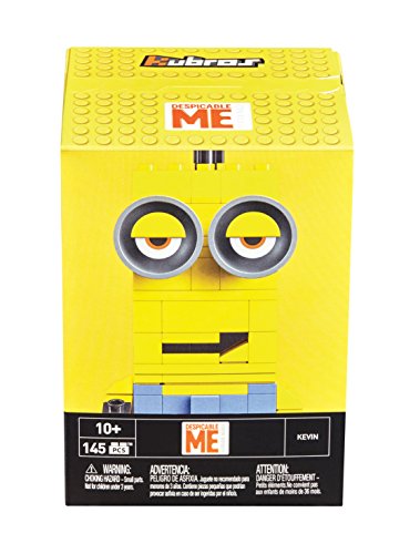 Mega Bloks- Kevin-Minion Figuras coleccionables, Color Amarillo/Azul. (Mattel DTW64)