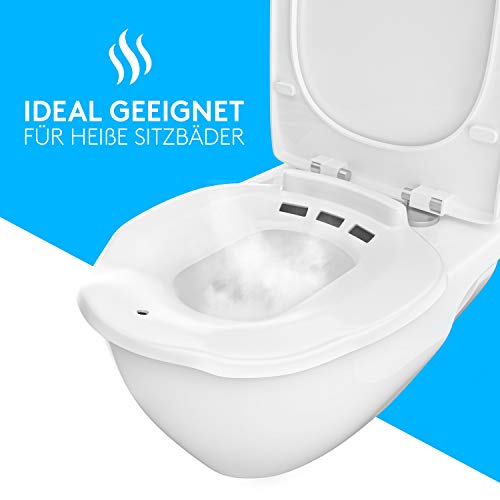 Meisterfaktur Bidé para inodoro, 100% irrompible, ideal para mujeres embarazadas, baño de asiento portátil para tratamientos, blanco