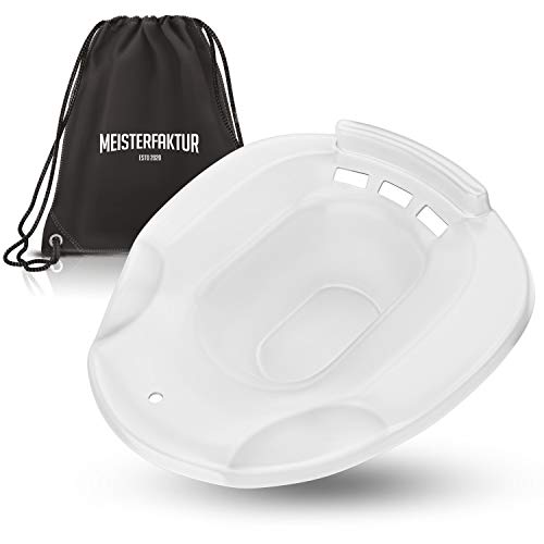 Meisterfaktur Bidé para inodoro, 100% irrompible, ideal para mujeres embarazadas, baño de asiento portátil para tratamientos, blanco