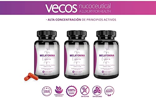 Melatonina Vegana Complex 1,9 mg | Ayudar a Conciliar el Sueño | Suplemento con L-Triptófano, Valeriana, Pasiflora, Griffonia y Vitamina B6 | 90 cápsulas Vegetales | 100% Apto Veganos