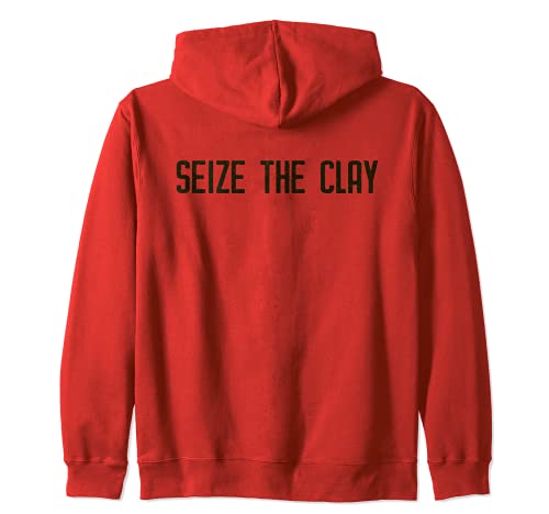 Meme de cerámica con texto en inglés "Apretar el clay" Sudadera con Capucha