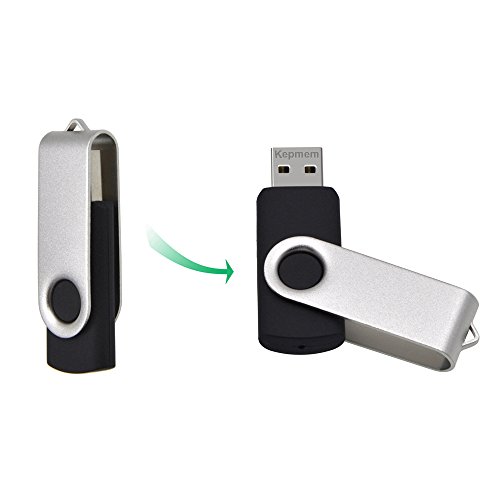 Memorias USB 2GB 5 Piezas Pendrives, Kepmem Plata Pen Drive 2 GB Flash Drives 2.0, Rotación Memoria Externo Stick 2 Giga Buena Pen-drive Portátil Almacenamiento de Datos con Cuerda para Pasar Ficheros