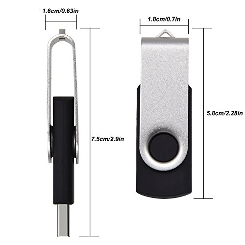 Memorias USB 2GB 5 Piezas Pendrives, Kepmem Plata Pen Drive 2 GB Flash Drives 2.0, Rotación Memoria Externo Stick 2 Giga Buena Pen-drive Portátil Almacenamiento de Datos con Cuerda para Pasar Ficheros