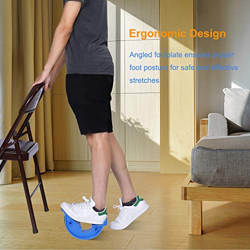 MengH-SHOP Foot Rocker Calf Profesional Camilla De Pantorrilla Pedal de Fitness Tendinitis de Aquiles, Talón, Alivio del Dolor de Fascitis Plantar, Excelente para Atletas Fisioterapia (Azul)