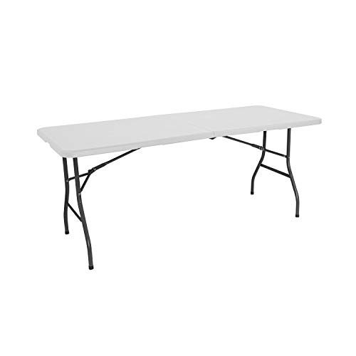 Mesa Catering Plegable Portátil Rectangular Blanca de 240 cm | GH91 | Mesa Multiusos: Camping, Eventos en Espacios Exteriores o Interiores | Mesa Resina y Patas Acero | 6-8 Personas y Carga de 150kg