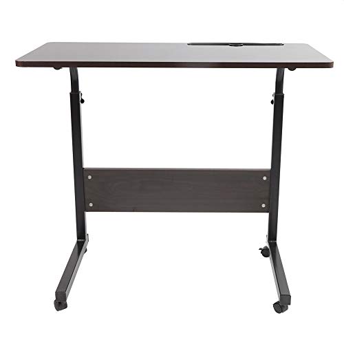 Mesa de Ordenador Portátil Escritorio Ordenador Computador Mesa Auxiliar con Ruedas y Ranura para Ipades y Teléfono, para Cama o Sofá, Altura Regulable 71.5-91cm (Negro)