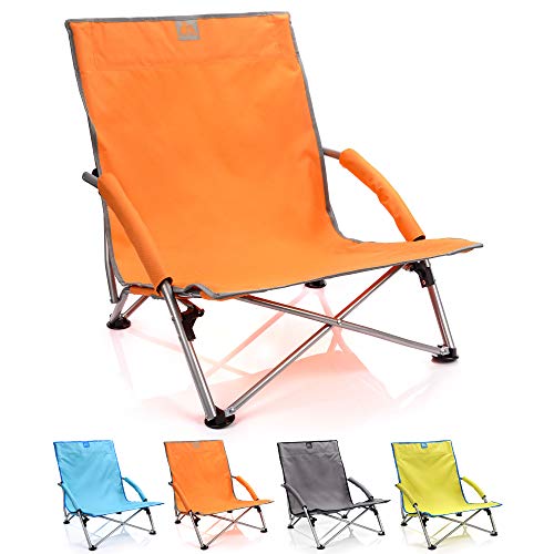 meteor Sillón Plegable - Tumbona para Jardin Camping Terraza - Silla Playa Jardín Al Aire Libre - Colores Diferentes (55 x 66 x 51 cm, Naranja)