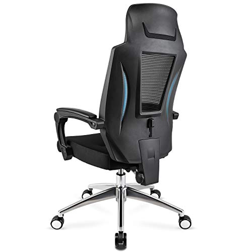 mfavour Silla de Oficina, Silla Ergonómica, Silla de Oficina Giratoria con Reposacabezas Ancho, Soporte Lumbar Ajustable y Altura del Asiento, Carga máx. 330lb