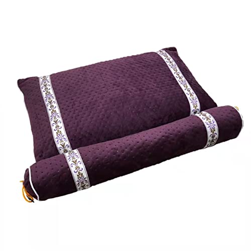 MHZNA Almohada de ajenjo Almohadas De Relleno De Ajenjo para El Cuello para Aliviar El Dolor De Cuello Y Hombros Almohada Ergonómica para Quiropráctica Almohadas Cervicales (Color : Purple)