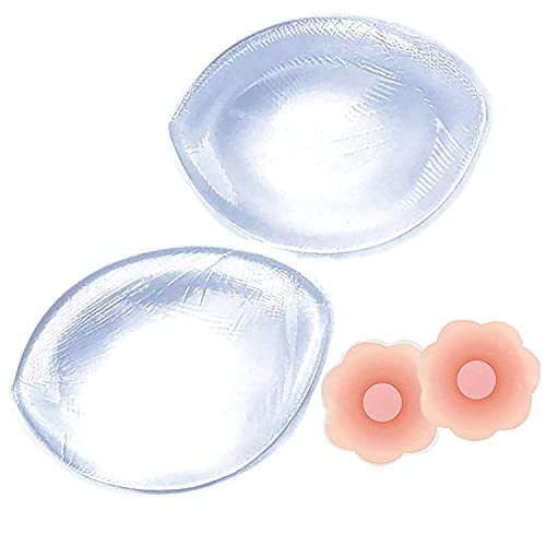 Miewoiey Insertos de silicona para sujetador de pecho, almohadillas de sostén transparentes para mujeres