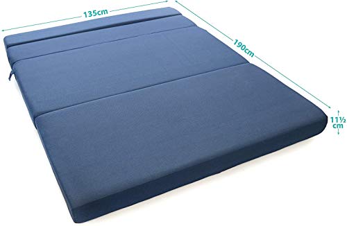 Milliard- Espuma Colchón y sofá Cama Plegable en Tres Partes 11,5 cm Sillón Cama o colchoneta - Doble (190 x 135 cm)