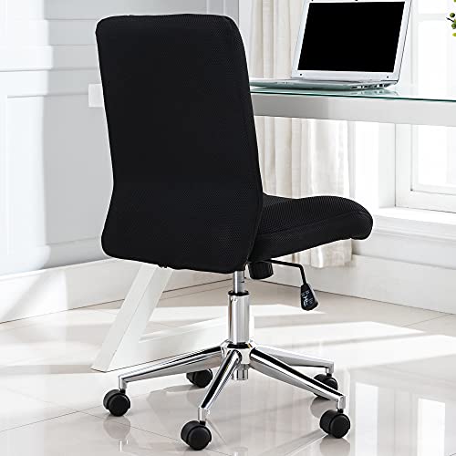 Mingfuxin Silla de oficina sin brazos, silla de escritorio de computadora con respaldo alto, altura ajustable y asiento de malla, silla giratoria ejecutiva para oficina en casa (espalda)