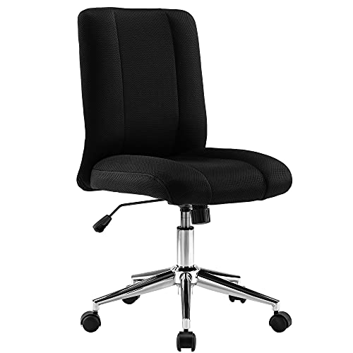 Mingfuxin Silla de oficina sin brazos, silla de escritorio de computadora con respaldo alto, altura ajustable y asiento de malla, silla giratoria ejecutiva para oficina en casa (espalda)