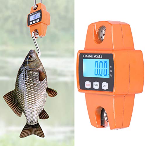 Mini báscula de grúa digital, de mano 300 kg Mini báscula de grúa portátil LCD Escala de gancho colgante electrónica digital Herramienta de medición de peso para caza en granjas Pesca al aire libre