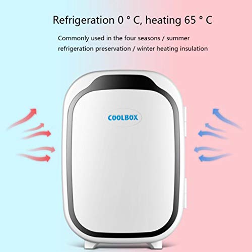 Mini Fridges Refrigerador pequeño a Bordo de 6L para Alquiler de dormitorios de Estudiantes, máscara Facial de enfriamiento, cosméticos (se Puede refrigerar/Calentar)