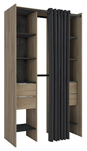 Miroytengo Vestidor Armario Abierto Dana Color kronberg y Sidewalk habitación Dormitorio Moderno 203x115-190x50cm