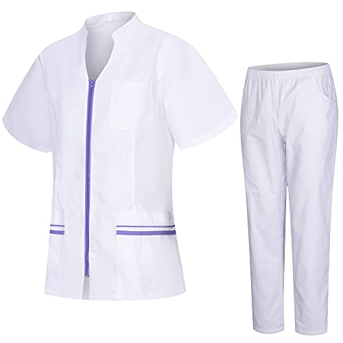 MISEMIYA - Casaca Y PANTALÓN Mujer Uniformes Sanitarios Uniformes MEDICOS CLINICAS Estética Médico Enfermería Casaca Y PANTALÓN Ref.7028 - M,