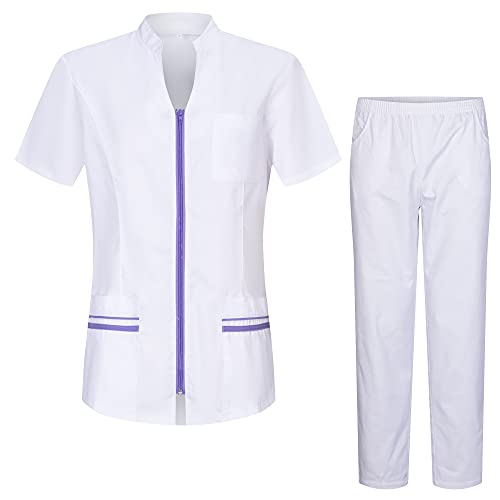 MISEMIYA - Casaca Y PANTALÓN Mujer Uniformes Sanitarios Uniformes MEDICOS CLINICAS Estética Médico Enfermería Casaca Y PANTALÓN Ref.7028 - M,