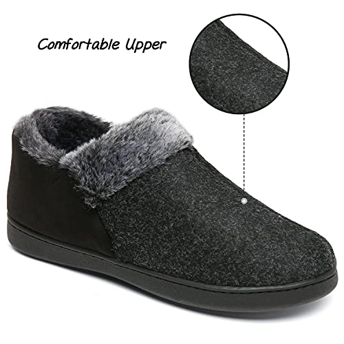 Mishansha Pantuflas Mujeres Invierno Antideslizantes Cálido y Confortable Zapatillas Estar por Casa Hombres Zapatillas con Forro de Felpa, Unisexo Negro 39