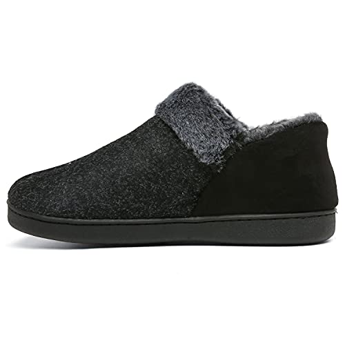 Mishansha Pantuflas Mujeres Invierno Antideslizantes Cálido y Confortable Zapatillas Estar por Casa Hombres Zapatillas con Forro de Felpa, Unisexo Negro 39