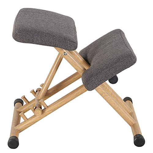 Mixbeek Silla Variable Silla Ergonómica De Rodillas, Asiento Móvil Respaldo Asiento Abatible Oficina con Dolor De Espalda Ortopédico Taburete Sentado Altamente Ajustable con Agarre,Gris