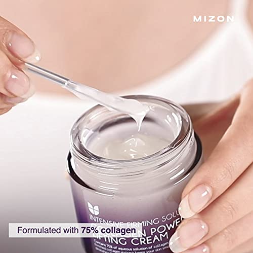 [Mizon] Crema Power Lifting de Colágeno (75ml) Hidratante Intensivo con 75% de Extracto de Colágeno Marino, Cosmético Coreano {Collagen Power Lifting Cream}