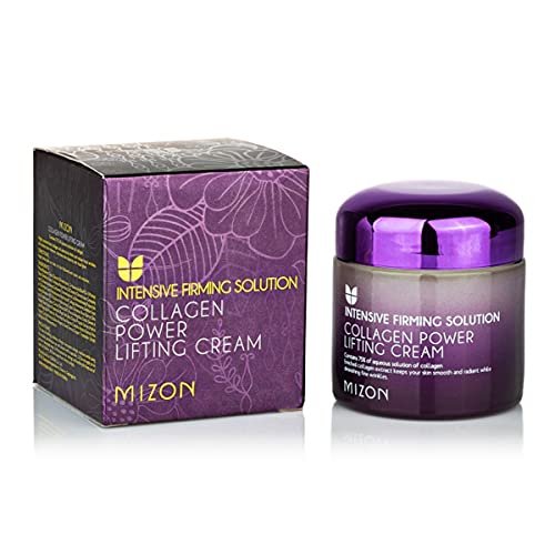 [Mizon] Crema Power Lifting de Colágeno (75ml) Hidratante Intensivo con 75% de Extracto de Colágeno Marino, Cosmético Coreano {Collagen Power Lifting Cream}