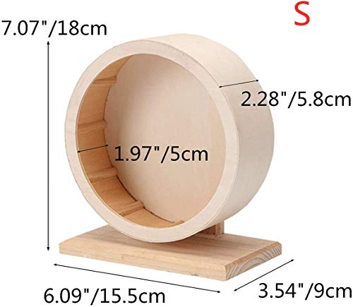 MMBOX Rueda de ejercicio para mascotas pequeñas, hámster de madera, para correr, juguete para ratas, gerbos, chinchillas, erizos, cobayas, chinchillas, cobayas, (6,8 pulgadas)