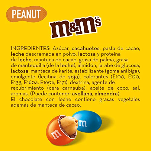 M&Ms Peanuts Snack en Bolitas de Colores de Cacahuete y Chocolate con Leche (1 bolsa x 1 kg)