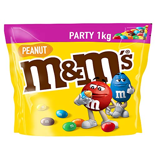 M&Ms Peanuts Snack en Bolitas de Colores de Cacahuete y Chocolate con Leche (1 bolsa x 1 kg)