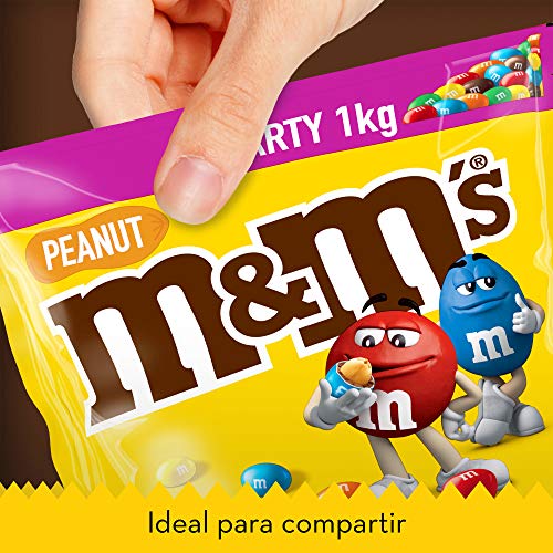 M&Ms Peanuts Snack en Bolitas de Colores de Cacahuete y Chocolate con Leche (1 bolsa x 1 kg)