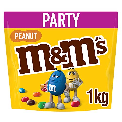 M&Ms Peanuts Snack en Bolitas de Colores de Cacahuete y Chocolate con Leche (1 bolsa x 1 kg)