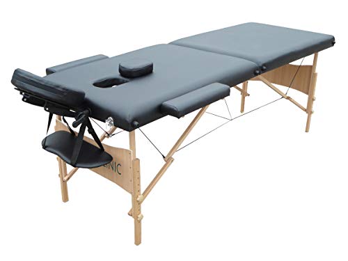 Mobiclinic, Camilla Fisioterapia Plegable, CM-01 Light, Cama de Masaje, Reposacabezas, Masaje, Portátil, Madera, 186x60 cm, Negro