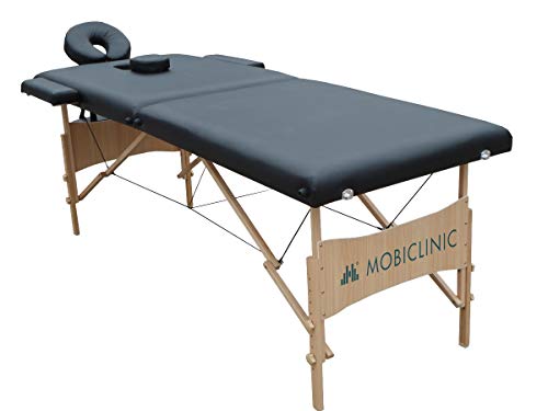 Mobiclinic, Camilla Fisioterapia Plegable, CM-01 Light, Cama de Masaje, Reposacabezas, Masaje, Portátil, Madera, 186x60 cm, Negro