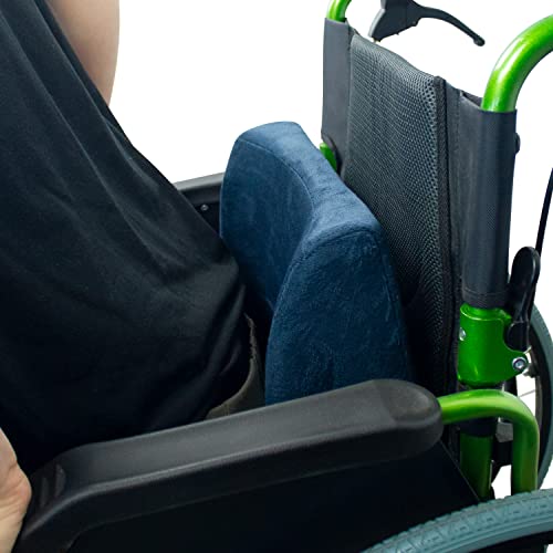 Mobiclinic, Cojín Lumbar, Soporte Lumbar para Silla de Ruedas, Cojín Lumbar para Coche, Oficina o casa, Correa Ajustable al Asiento, Espuma viscoelástica, Alivio de la Zona Lumbar