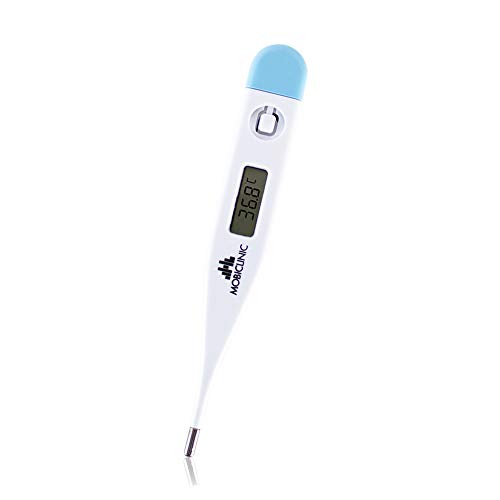 Mobiclinic, TH-02, Termómetro digital, Marca Española, Rígido, Alta precisión, Ligero, Fácil de transportar, Marcado CE, Termómetro digital, Medición de temperatura vía oral, Rectal y axilar