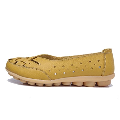 Mocasines para Mujer Ligero Loafers Casual Zapatillas Verano Zapatos del Barco Zapatos para Mujer Zapatos de Conducción Amarillo 38EU=39CN