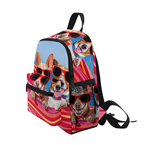 Mochila infantil para perros, hamaca, playa, palmera tropical, para niños, mochila escolar, bolsa de libro con bolsillos laterales