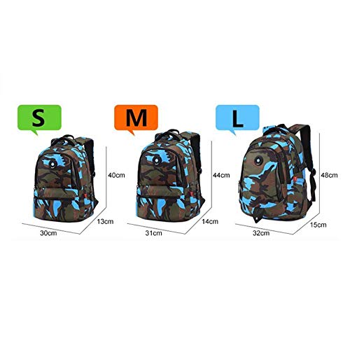 Mochila Infantil Yuan Ou Ortopedia Camuflaje Mochila Escolar para niños Mochila Niños Adolescentes Niños Niños Niñas Bolsas para computadora portátil 48 * 15 * 32 cm Naranja-L