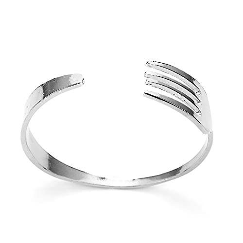 Moda Cuchillo Y Tenedor Brazalete Brazalete Abierto De Plata Y Brazalete Joyería De Hip Hop Para Hombres Y Mujeres Regalo Creativo