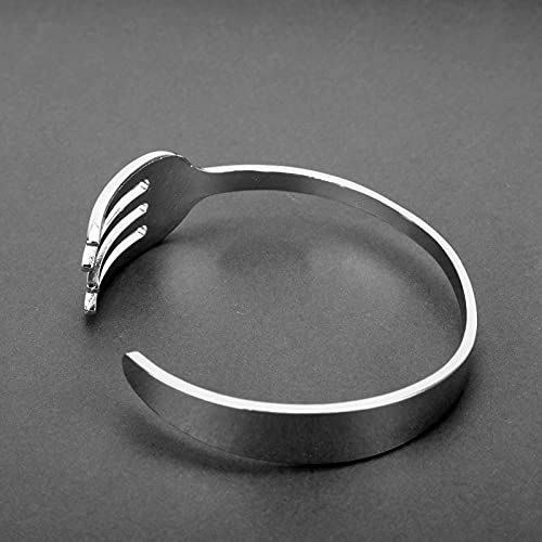 Moda Cuchillo Y Tenedor Brazalete Brazalete Abierto De Plata Y Brazalete Joyería De Hip Hop Para Hombres Y Mujeres Regalo Creativo