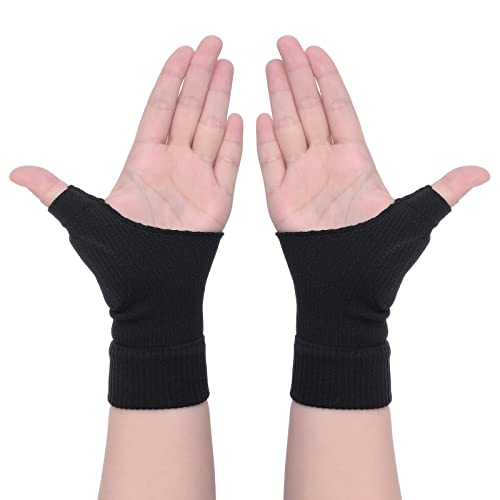 Molain 2 pares de gel para la muñeca de la mano del apoyo de la muñeca respirable para los deportes de las lesiones del pulgar almohadillas respirables del túnel carpiano guantes de apoyo