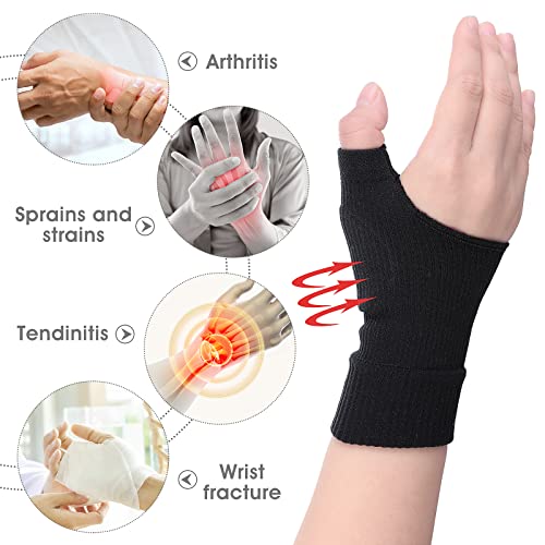 Molain 2 pares de gel para la muñeca de la mano del apoyo de la muñeca respirable para los deportes de las lesiones del pulgar almohadillas respirables del túnel carpiano guantes de apoyo