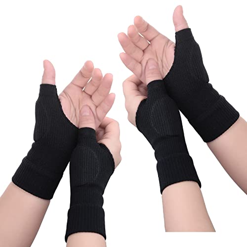 Molain 2 pares de gel para la muñeca de la mano del apoyo de la muñeca respirable para los deportes de las lesiones del pulgar almohadillas respirables del túnel carpiano guantes de apoyo