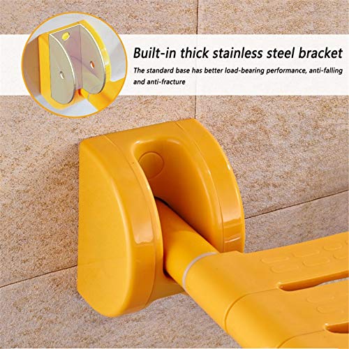 MOMD Silla Plegable Taburete Ducha Banqueta Baño Silla Baño Ancianos Plegablepara Personas con Movilidad Reducida para Fijación a La Pared Yellow