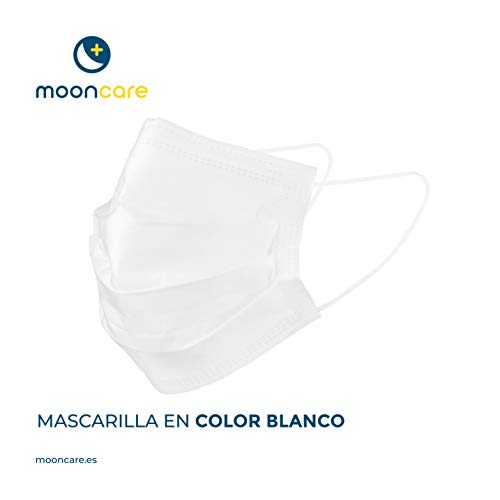 Mooncare Mascarilla Quirúrgica Tipo IIR, [25 Uds/Caja], Desechables 3 Capas [No Reutilizable], Mascarilla Certificada/Homologada, BFE ≥ 98%, Aprobadas Por INGESA