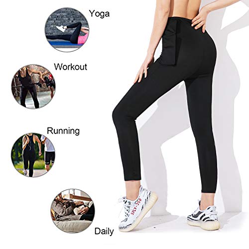 Moonssy Pantalones de Sauna Adelgazantes Mujer NANOTECNOLOGÍA, Leggins Reductores Adelgazantes, Leggins Anticeluliticos Cintura Alta, Mallas Fitness Push Up para Deporte Running Yoga Gym (S)