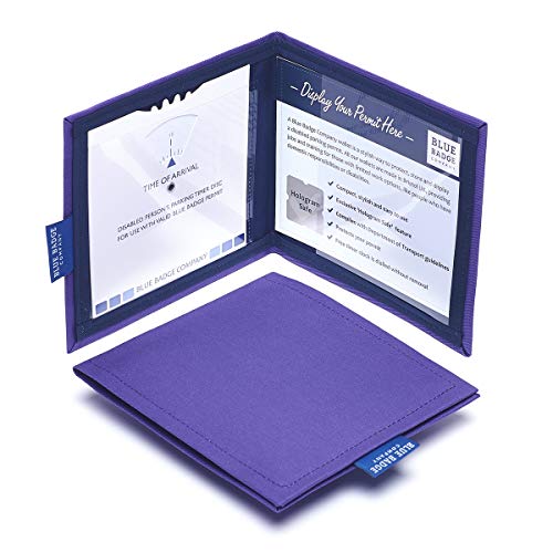 Morado Funda para tarjetas de aparcamiento para discapacitados, con temporizador reloj y Radar inodoro llave por azul Badge Company