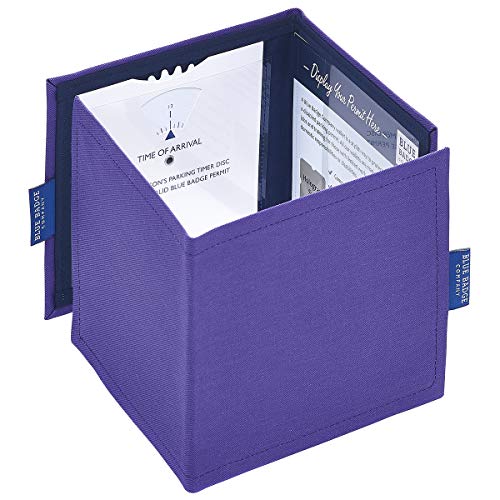 Morado Funda para tarjetas de aparcamiento para discapacitados, con temporizador reloj y Radar inodoro llave por azul Badge Company